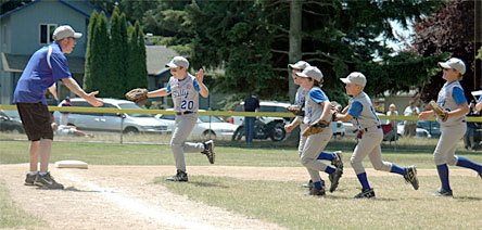 Led off the field by first baseman Skylar Klein