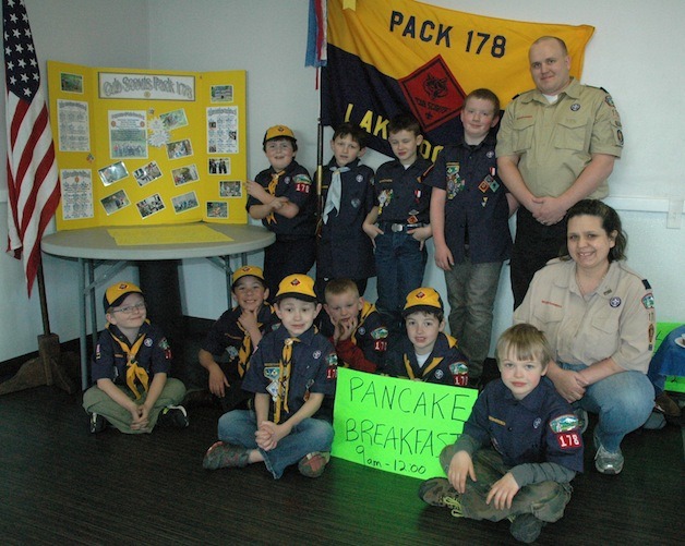 The members of the Lakewood-based Cub Scout Pack 178 appreciated being able to use the Marysville American Legion Post 178 Hall for their pancake breakfast fundraiser on April 26.
