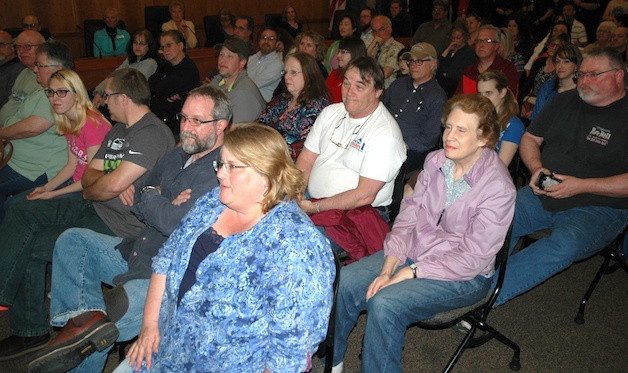 The Arlington City Council Chambers were packed March 30 for the crime prevention meeting.