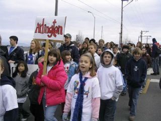 Approximately 180 students from the Arlington School District take part in the Dr. Martin Luther King Jr. march in Everett Jan. 16.