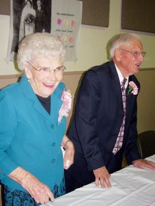 Dena and John Kroeze celebrate 70 years of marriage Sunday when nearly 300 people showed up for their anniversary party