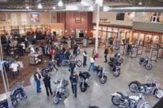 This is the inside of the new Marysville Harley-Davidson dealership.