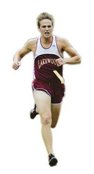Lakewood senior James Ervin gives it his all as he approaches the finish line Saturday