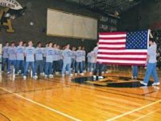 During the Arlington High School Veterans Day assembly Nov. 9