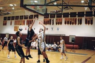 Sophomore Blair Diamond goes in for the easy basket. Diamond is one of six sophomores on the Lakewood varsity this year.