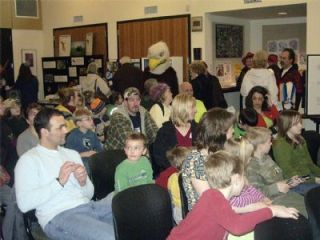 The City Council Chambers were packed with Eagle Festival participants Saturday when the highlight of the show was Sarvey Wildlife Centers live performance by a bald eagle named Freedom