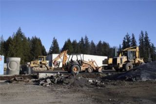 Site work on the Angel of the Winds Casino has included rerouting the water