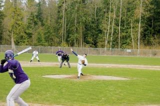 Kyle Ayres gave a solid performance on the mound for the Eagles as they cruised to a 13-5 victory over Oak Harbor.