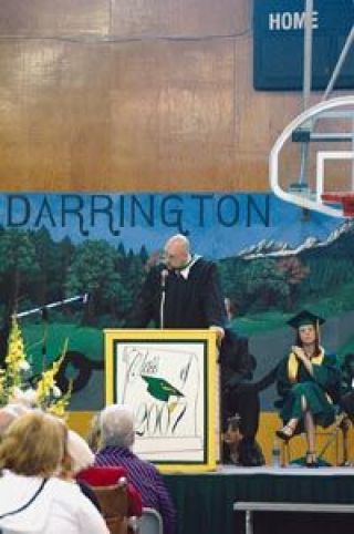 David Heaton-Bush speaks to the Darrington High School class of 2007 at their June 10 graduation.