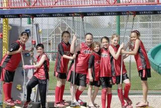 The girls of Blaze 97 monkey around.