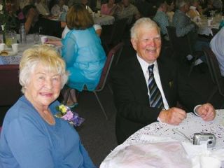 Ben Burgoyne celebrates his 90th birthday party at the Free Methodist Church in Arlington