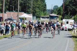 Participants head up the hill from the bottom of Haller Park to start the festivities.
