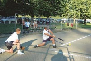 Third baseman Brandon Zachry gets low on this pitch.  Unfortunately