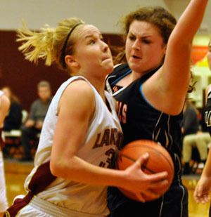 Lakewood sophomore post Cassidy Dvorak goes in for a layup.