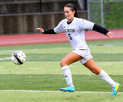 Arlington’s Jillian Busby moves the ball upfield during the Eagles’ 1-0 loss to Kamiak on Nov. 2.