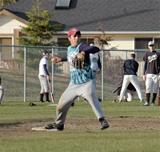 Playing third base in practice