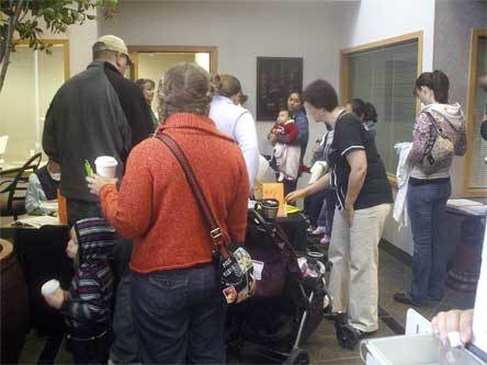 Residents line up at Cascade Valley Smokey Point Clinic in Arlington for one of nine H1N1 vaccination clinics held Saturday