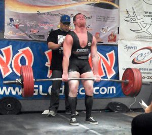 Ben Cotton pulls 617 pounds in the deadlift on March 15 during the World Association of Benchpressers and Dead lifters.