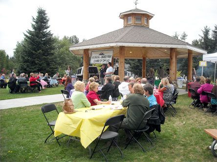 The possibility of poor weather couldn't keep attendees away from the Arlington-Smokey Point Chamber of Commerce's Aug. 11 barbeque luncheon at Legion Park.