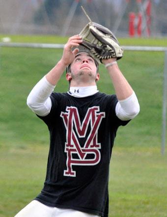 Lakewood infielder Alex Keene practices catching pop-ups.