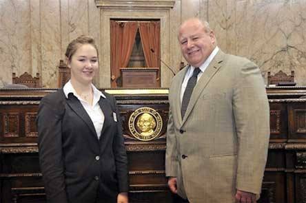 Arlington High School junior Katie Burke served as a page for Rep. Kirk Pearson during the week of Jan. 11.