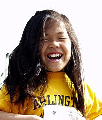 Arlington youth Ahna Marr beams after winning her third medal at the state Special Olympics meet in the Tacoma area the last weekend in May.