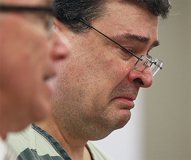 David Thorsen of Arlington sheds tears at his sentencing hearing June 11. He was sentenced to 17 years in prison for killing his sister.