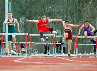 In the 300 hurdles