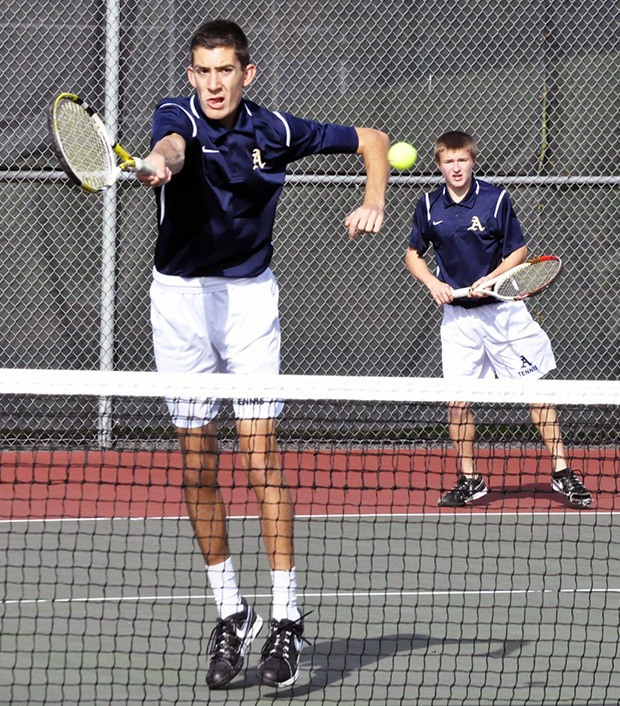 Arlington doubles Connor Guthrie and Nicholas Mendro won third place at the Wesco 3A Divisional Tournament at Arlington High School Oct. 21.
