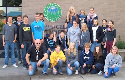 Students and teachers from the Moerike Gymnasium in Stuttgart