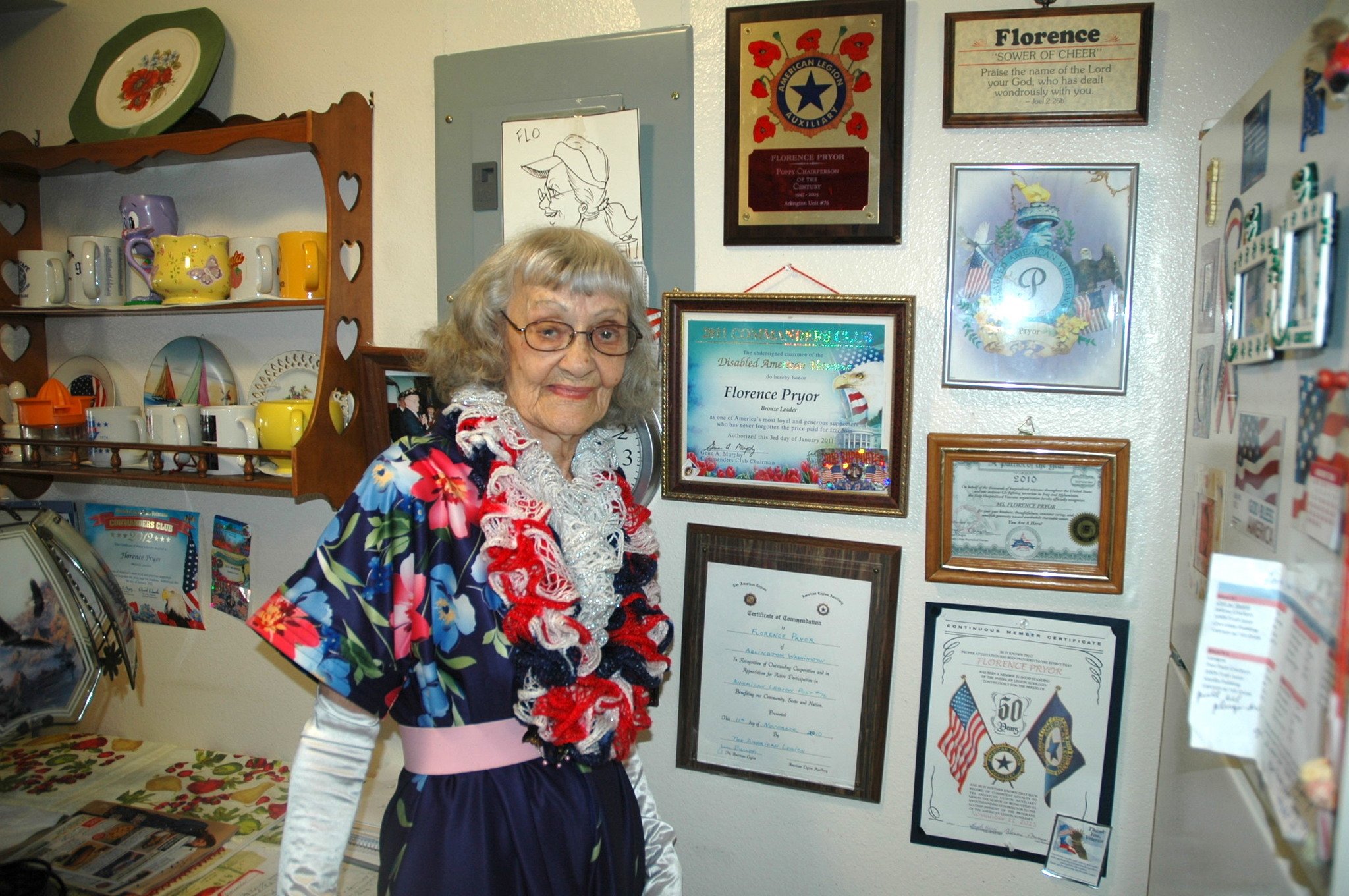 Kirk Boxleitner/Staff PhotoFlorence Pryor keeps track of her achievements
