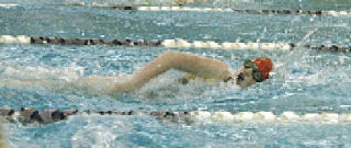 M-P sophomore Jewel LeValley swims the 500 freestyle
