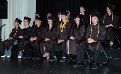 Members of Highland Christian School's Class of 2010 at their June 11 graduation ceremony.