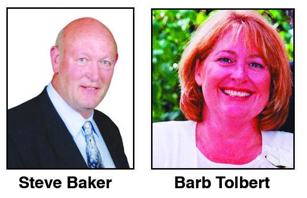 Steve Baker and Barb Tolbert are leading in the Aug. 16 primary election results for Arlington mayor.
