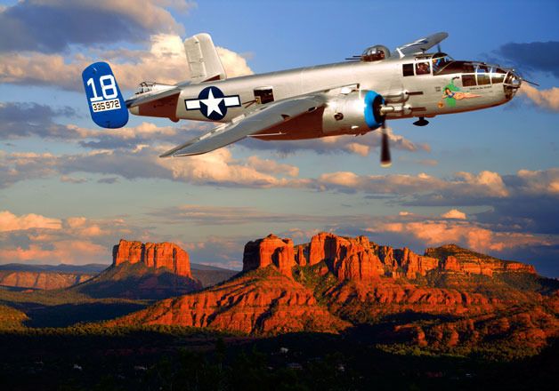 The B-25 Mitchell “Maid in the Shade” World War II bomber will make its way from Arizona to Arlington on July 8.