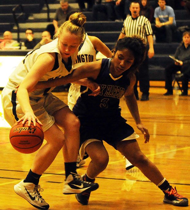 Arlington's Emma Janousek with the steal.