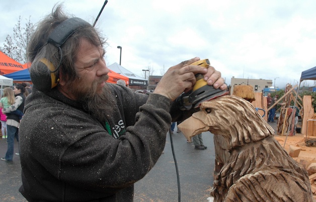 Carver Jimmy Kitchens came down from Alaska to take part in the ninth annual Arlington-Stillaguamish Eagle Festival.