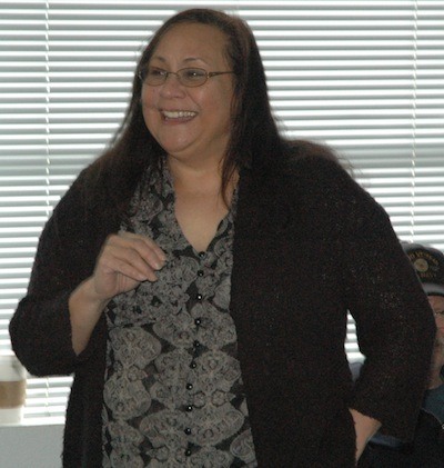 Leilani Lucrisia faces a packed house as she conducts her Feb. 11 presentation on DNA and family research for the Stillaguamish Valley Genealogical Society of Arlington.