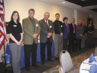 New directors for the Arlington-Smokey Point Chamber of Commerce are sworn in at the Jan. 13 chamber meeting. From left