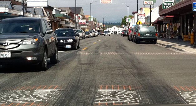 While auto enthusiasts left black marks behind on Olympic Avenue on Sept. 9