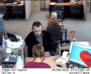 Arlington Police have released this bank surveillance photo of the suspect who they believe robbed the Union Bank in the 500 block of North Olympic Avenue in Arlington at approximately 3:20 p.m.