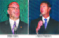 Mike Hope and Aaron Reardon spoke at the Sept. 30 meeting of the Greater Marysville Tulalip Chamber of Commerce meeting.