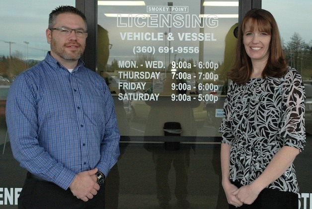 Anthony and Kimberley Pellegrini will serve customers at Smokey Point Licensing six days a week.