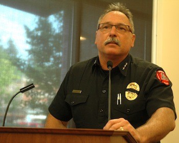 Public Safety Director Bruce Stedman addresses the Arlington City Council May 18.