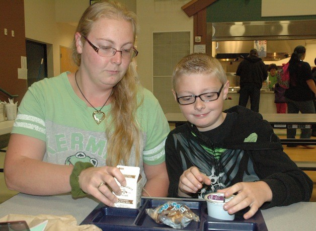 Dacia Broetz and her son
