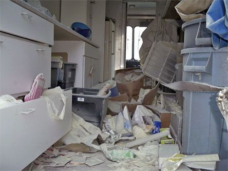 A church van used to prepare and distribute food to the homeless was vandalized on Saturday