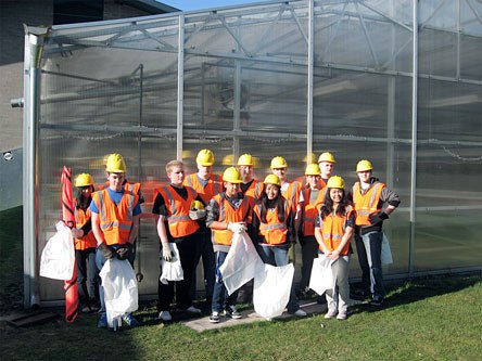 Members of the Arlington High School JROTC team recently volunteered to pick up litter on Highway 9.