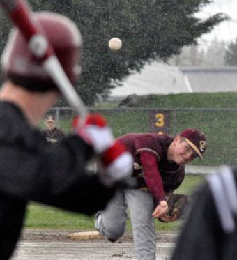 Lakewood pitcher Andrew Bean works his way out of a jam against Cedarcrest.