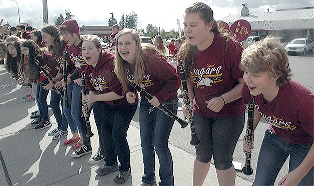 Members of the Lakewood High School band show up to support their teachers in a one-day walkout April 22. The teachers want more funds for basic education from the state legislature. Lakewood teachers also will be part of a protest starting at 1:30 p.m. in Arlington.