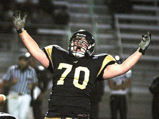 Arlington junior defensive lineman Dylan Worley celebrates after sacking Jackson's quarterback and effectively delivering the final blow in a 35-30 win Sept. 10.